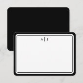 Minimale grens voor zwarte monogram notitiekaartje (Voorkant / Achterkant)