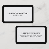 Minimale grens witte en zwarte rand visitekaartje (Voorkant / Achterkant)