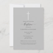 Minimale Grey & White Doopkruis    Kaart (Voorkant)