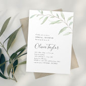 Minimale grieenery kalligrafie rustig vrijgezellen kaart