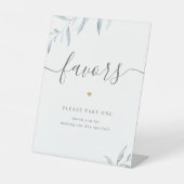 Minimale grienery Wedding Favors Reclamebord Met Voetstuk (Voorkant)