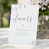 Minimale grienery Wedding Favors Reclamebord Met Voetstuk