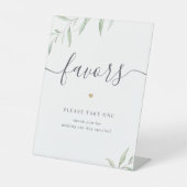 Minimale grienery Wedding Favors Reclamebord Met Voetstuk (Voorkant)