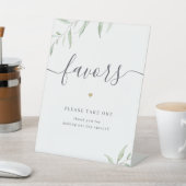 Minimale grienery Wedding Favors Reclamebord Met Voetstuk (Insitu)