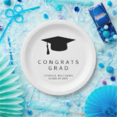 Minimale grijpkap voor zwarte en witte graten papieren bordje (Feest)