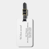 Minimale grijs We hebben verplaatst Voeg naam en a Bagagelabel (Voorkant verticaal)