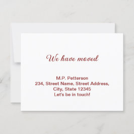 Minimale grijs We hebben verplaatst Voeg naam en a Briefkaart