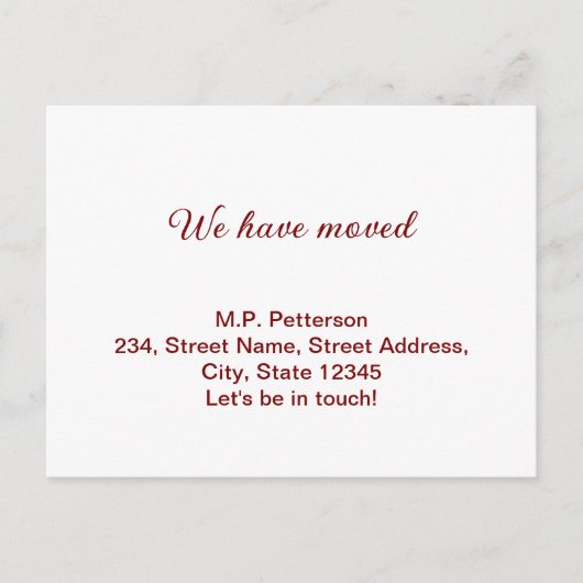 Minimale grijs We hebben verplaatst Voeg naam en a Briefkaart (Voorkant)