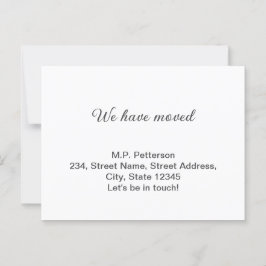 Minimale grijs We hebben verplaatst Voeg naam en a Briefkaart