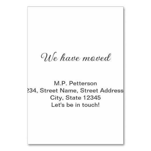 Minimale grijs We hebben verplaatst Voeg naam en a Kaart (Voorkant)