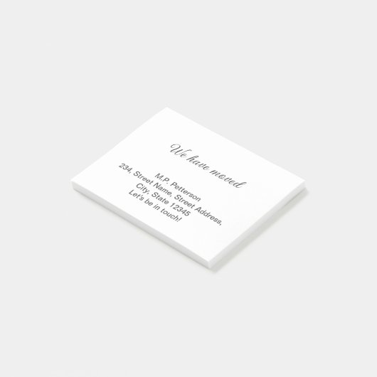 Minimale grijs We hebben verplaatst Voeg naam en a Post-it® Notes (Schuin)