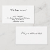 Minimale grijs We hebben verplaatst Voeg naam en a Visitekaartje (Voorkant / Achterkant)