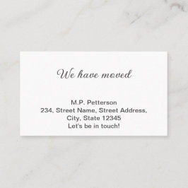 Minimale grijs We hebben verplaatst Voeg naam en a Visitekaartje