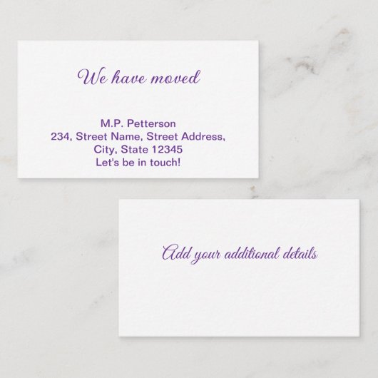 Minimale grijs We hebben verplaatst Voeg naam en a Visitekaartje (Voorkant / Achterkant)