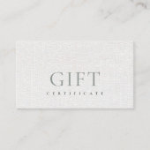 Minimale Grijs Wit Textuur Cadeaubon Visitekaartje (Voorkant)