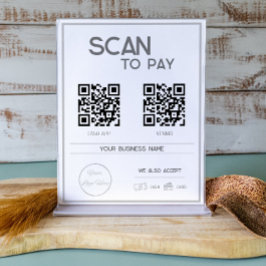 Minimale grijze 2 QR-codes zakelijke scan te betal Poster