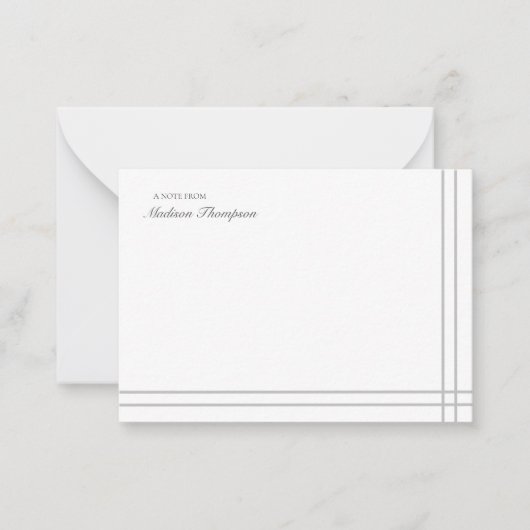 Minimale grijze 2-zijgrenzen voor script notitiekaartje (Voorkant)