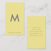 Minimale grijze achtergrond van Monogram Visitekaartje (Voorkant / Achterkant)