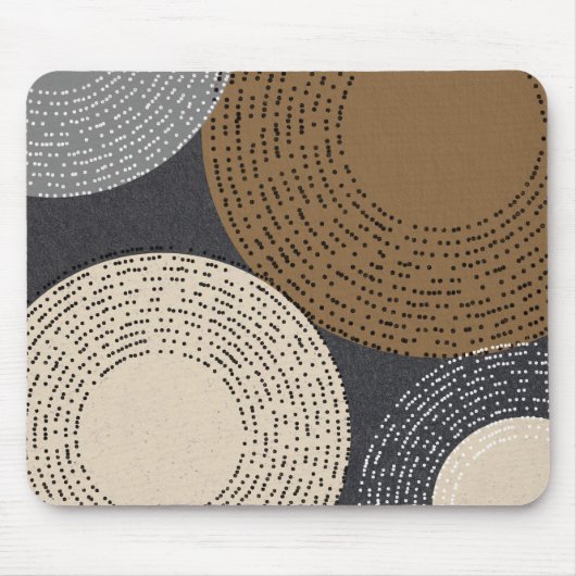 Minimale grijze bruine cirkels muismat (Voorkant)