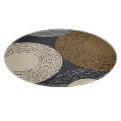 Minimale grijze bruine cirkels snijplank (Hoek)