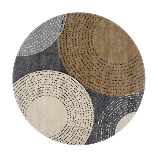 Minimale grijze bruine cirkels snijplank (Voorkant)