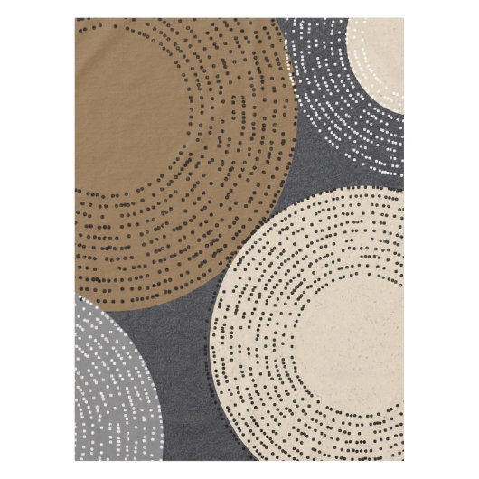 Minimale grijze bruine cirkels tafelkleed (Voorkant)