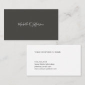 Minimale grijze cursieve tekst visitekaartje (Voorkant / Achterkant)