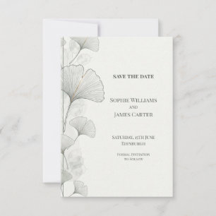 Minimale Grijze Ginkgo Trouw Save the Date