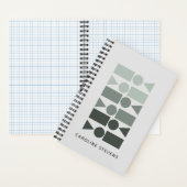 Minimale grijze groene geometrische vormen notitieboek (Binnen)