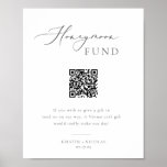 Minimale Grijze Honeymoon Fonds QR Code Poster<br><div class="desc">Minimalistisch Grijze Typografie Honeymoon Fund QR Code,  bruiloft poster.</div>