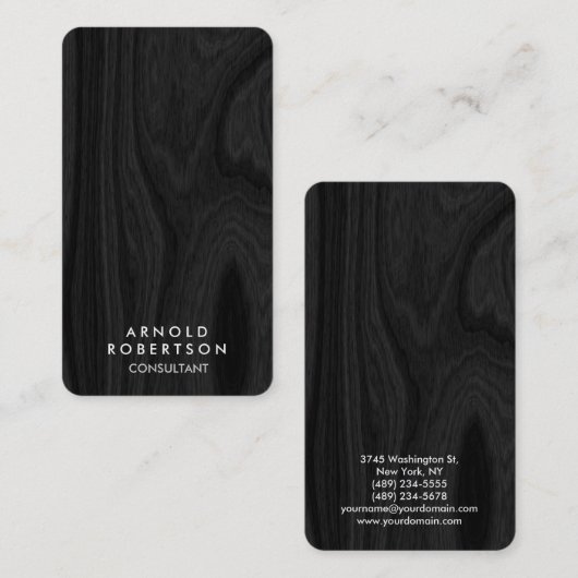 Minimale grijze houten vloer Modern Stijlvol legan Visitekaartje (Voorkant / Achterkant)