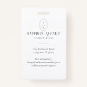 Minimale grijze ID Aangepast monogram Logo en foto Badge (Achterkant)