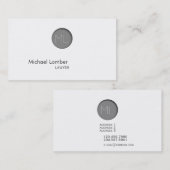 Minimale grijze ingegraveerde puntmonogram Visitek Visitekaartje (Voorkant / Achterkant)