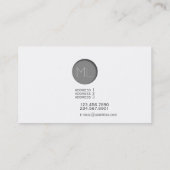 Minimale grijze ingegraveerde puntmonogram Visitek Visitekaartje (Achterkant)