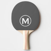 Minimale grijze klassieke monogram tafeltennisbatje (Voorkant)