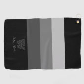 Minimale grijze monogram Golfhanddoek (Horizontaal)