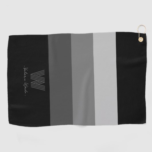 Minimale grijze monogram Golfhanddoek (Horizontaal)