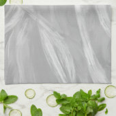 Minimale grijze penselen Abstracte kunst Theedoek (Gevouwen)