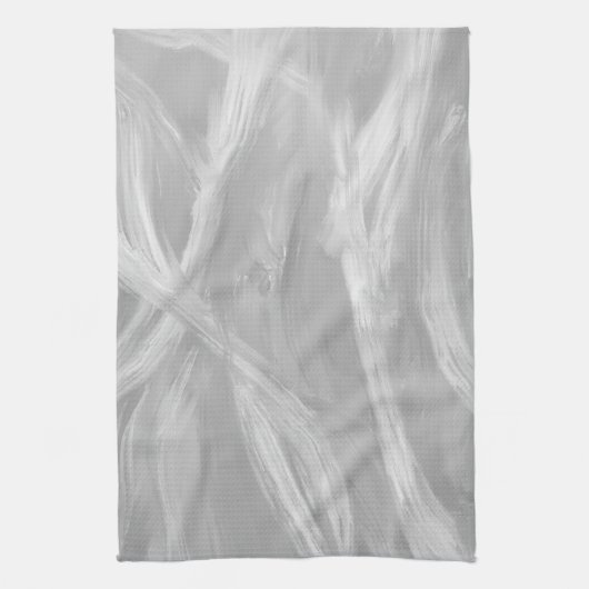 Minimale grijze penselen Abstracte kunst Theedoek (Verticaal)