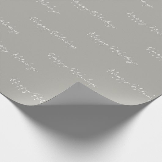 Minimale grijze Prettige feestdagen Cadeaupapier (Hoek)