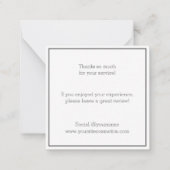Minimale grijze roze afbeelding bedankt notitiekaartje (Achterkant)