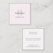 Minimale grijze roze afbeelding bedankt notitiekaartje (Voorkant / Achterkant)