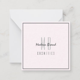 Minimale grijze roze afbeelding bedankt notitiekaartje