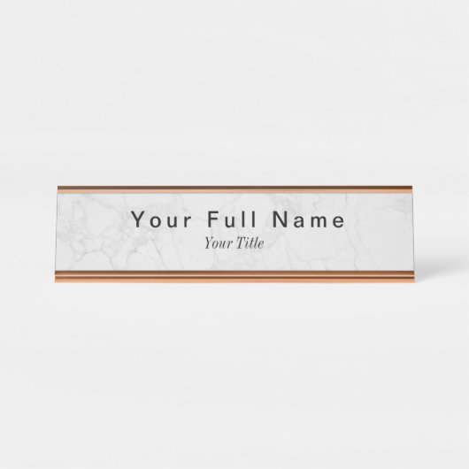 Minimale grijze Stone Aangepast Bureau Naambordje (Voorkant)