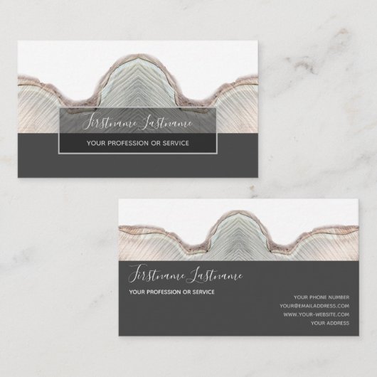 Minimale grijze stroken van hout visitekaartje (Voorkant / Achterkant)