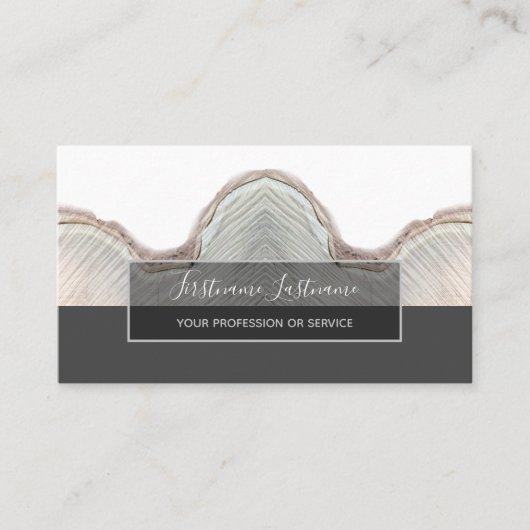 Minimale grijze stroken van hout visitekaartje (Voorkant)