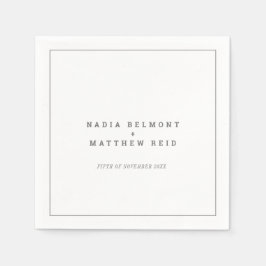 Minimale grijze, verticale tekstbruiloft servet