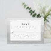 Minimale grijze Waterverf Ombre Wedding RSVP Kaart (Staand voorkant)