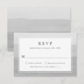 Minimale grijze Waterverf Ombre Wedding RSVP Kaart (Voorkant / Achterkant)