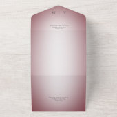 Minimale Grijze Wijn en Witte Blauwheid Moderne QR All In One Uitnodiging (Buitenkant)